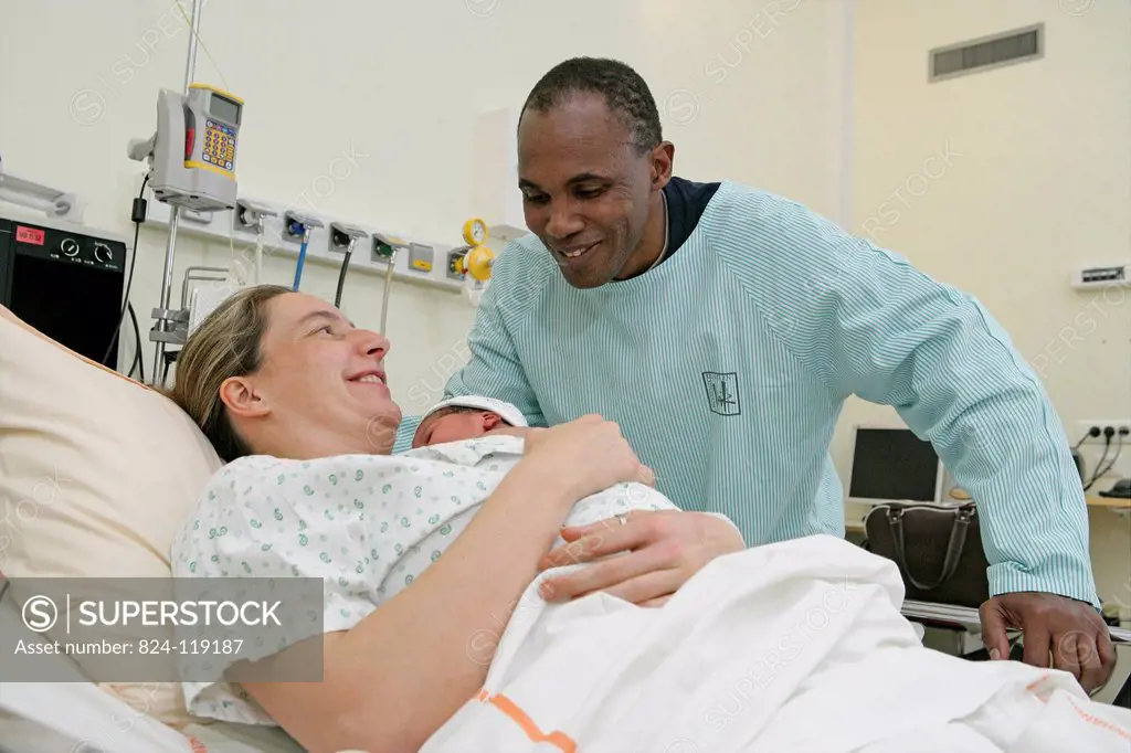 Reportage in the maternity service of Rouen hospital in France. Delivery room.