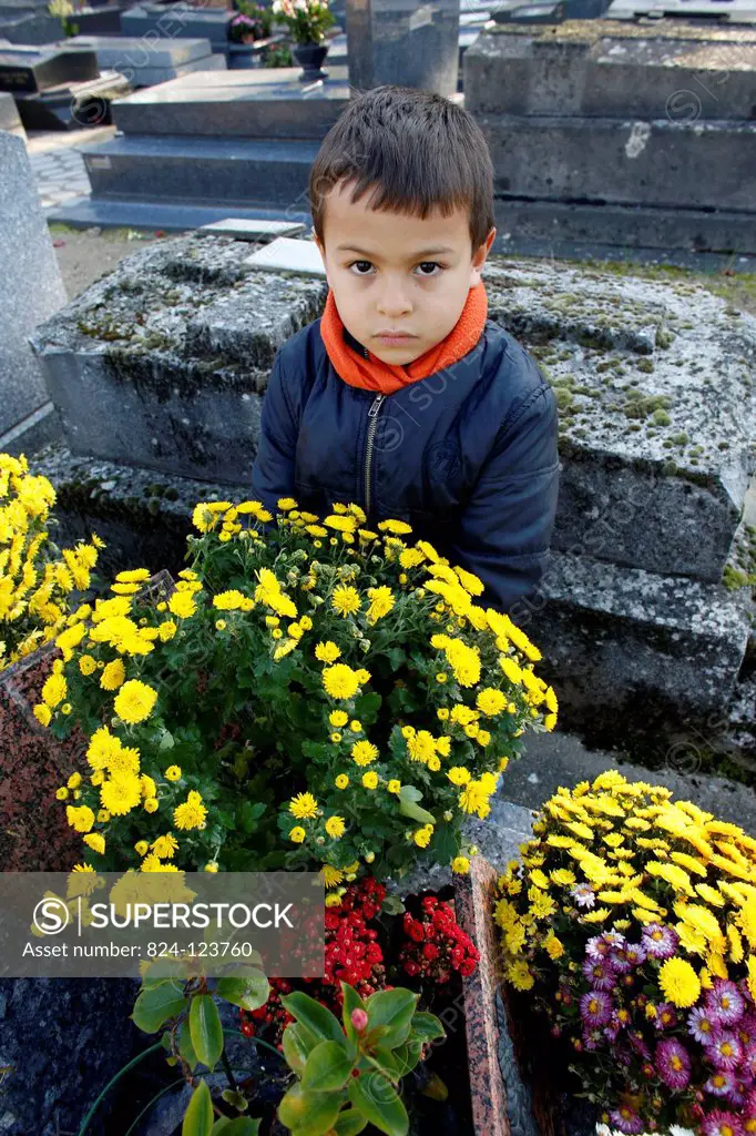 Child in graveyard