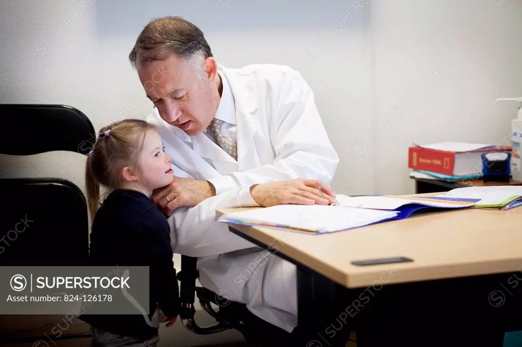 Reportage at the Jérôme Lejeune Institute in Paris, France. The Institute treats patients suffering from Down's Syndrome and other intellectual disabi...