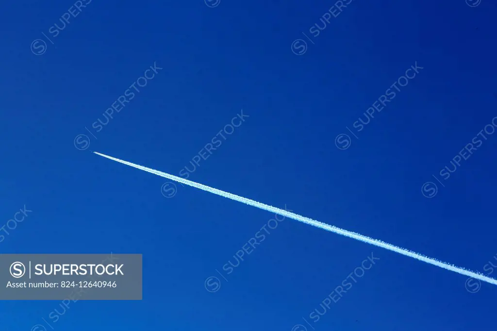 Trace of a plane in the sky.