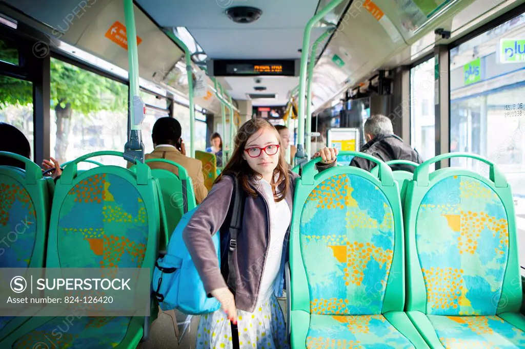 Mathilde is 15 and suffers from Down's Syndrome. She takes the bus by herself to go to school.