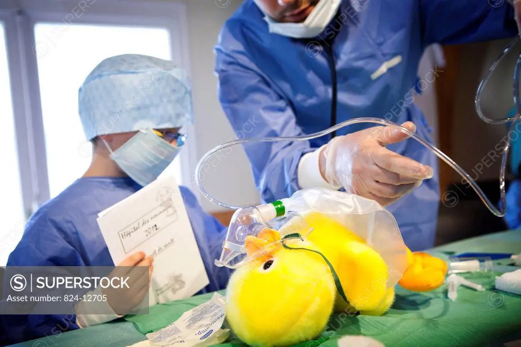 Contact us before promotional use. Photo essay at the Teddy Bear Hospital of Limoges in France. The Teddy Bear Hospital” is a public health project f...