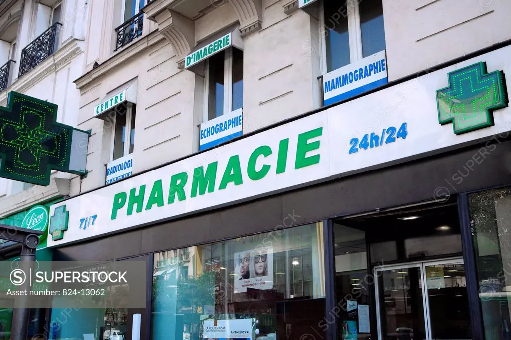 Pharmacy in Paris open 24 hours a day, 7 days a week.