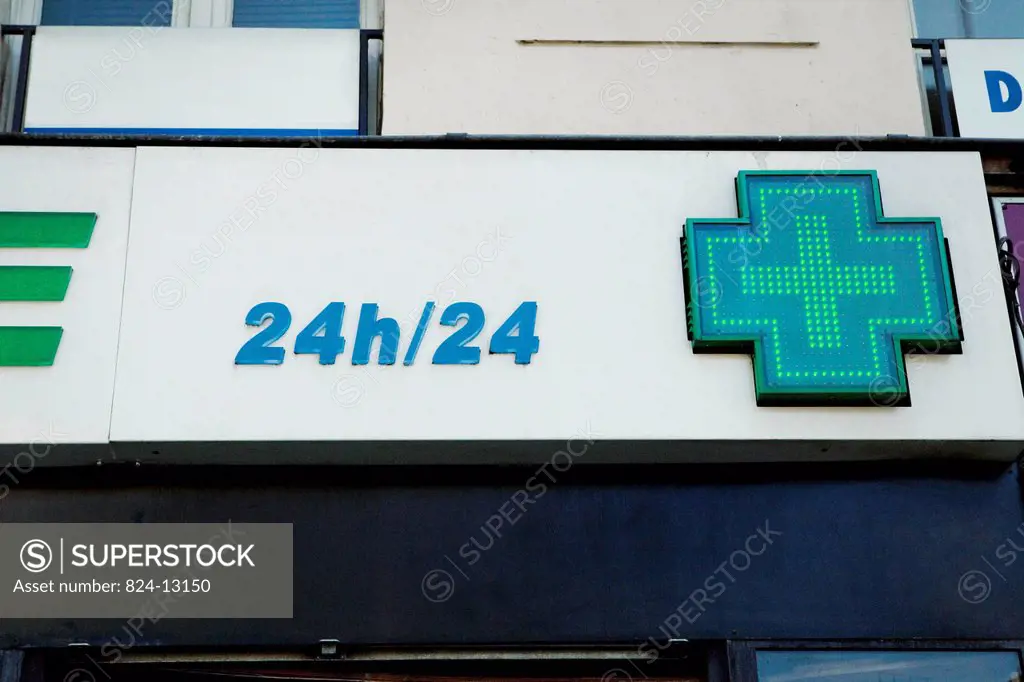 Pharmacy in Paris open 24 hours a day, 7 days a week.