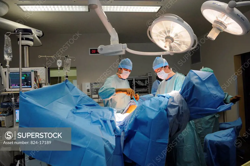 Photo essay at Lyon hospital, France. Department of urology. Vaginoplasty, operation of plastic surgery to create a vagina, required to complete a cha...