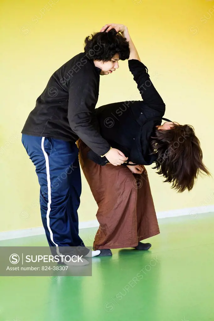 Photo essay in a French Medico_Educational Institute. This institute takes care of 26 autistic teenagers. Dance workshop.