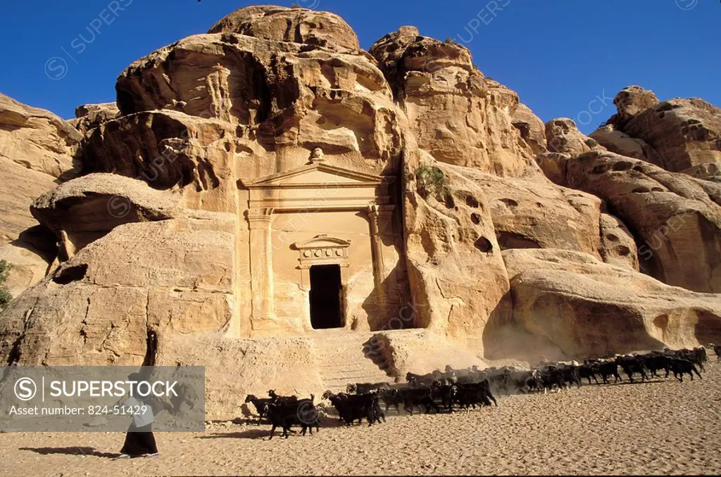 Nabatean temple of the little Petra, in Jordan.