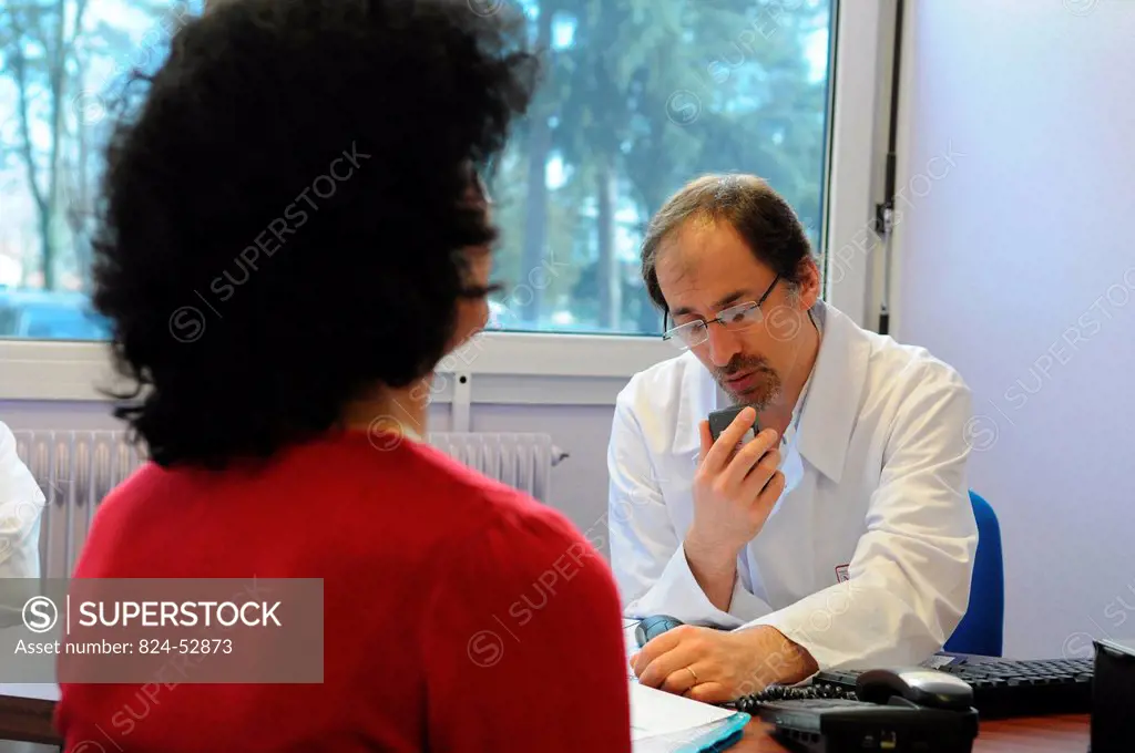 Photo essay at Henry Gabrielle hospital in Lyon, France. Urology consultation with Dr Nicolas Morel_Journel, surgeon_urologist. First consultation of ...