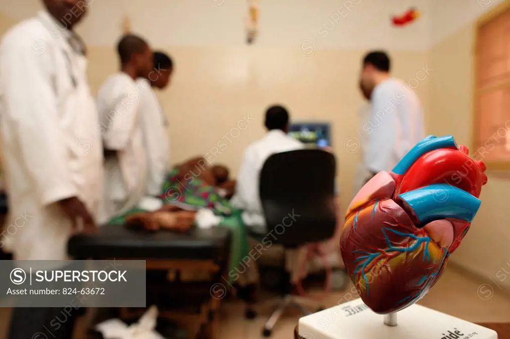 Child in hospital in Bamako Mali. Cardiology.