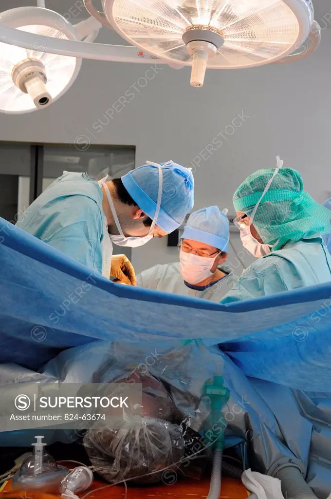 Photo essay at Lyon hospital, France. Department of urology. Vaginoplasty, operation of plastic surgery to create a vagina, required to complete a cha...