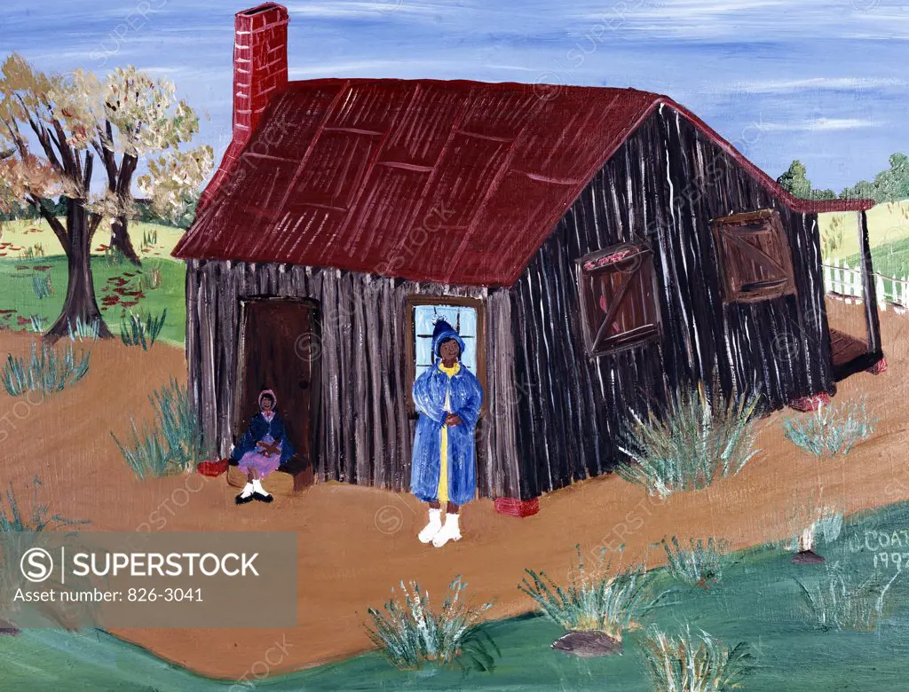Standing Behind the House by Jessie Coates, acrylic on masonite, 1993