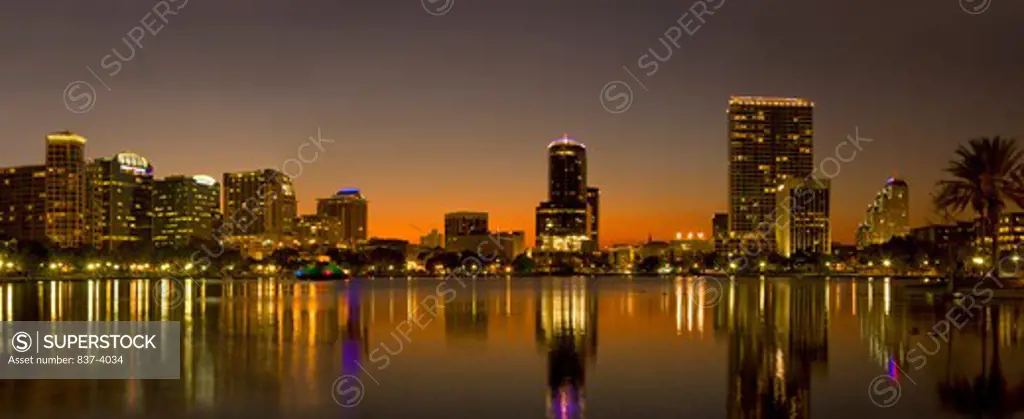 Buildings at the waterfront, Lake Eola, Orlando, Orange County, Florida, USA