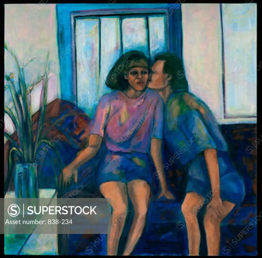 The Kiss 1996 Hyacinth Manning (b.1954/American) Acrylic on canvas