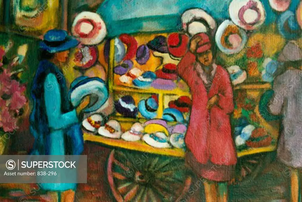 Hat Market 2000 Hyacinth Manning (b.1954 African-American) Acrylic on Canvas
