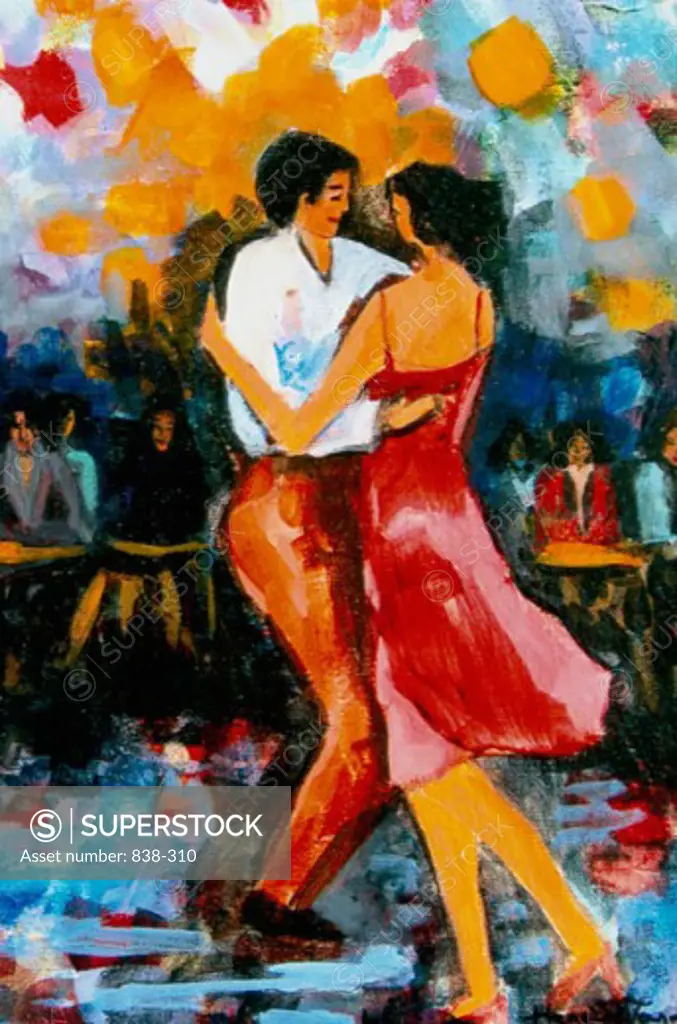 Dancing Couple with Multi-colored Background 2006 Hyacinth Manning (b.1954 African-American) Acrylic on Canvas