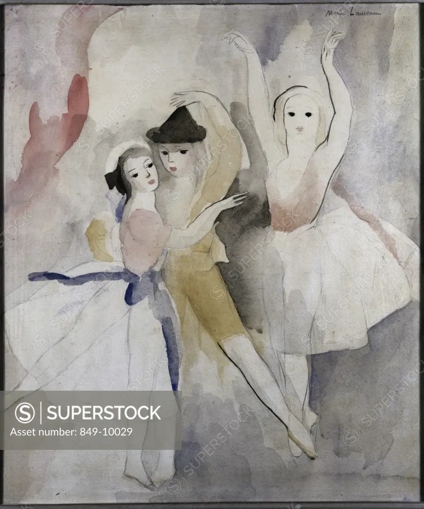 Three Dancers by Marie Laurencin, watercolor, 1883-1956, USA, Pennsylvania, Philadelphia, David David Gallery
