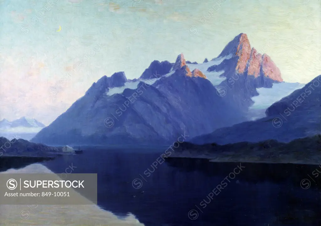 The Fjords by Johannes Martin Grimelund,  (1842-1917),  USA,  Pennsylvania,  Philadelphia,  David David Gallery