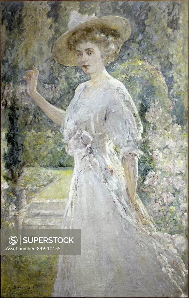 The White Gown Robert Reid (1862-1929 American)  Oil on canvas  David David Gallery, Philadelphia    