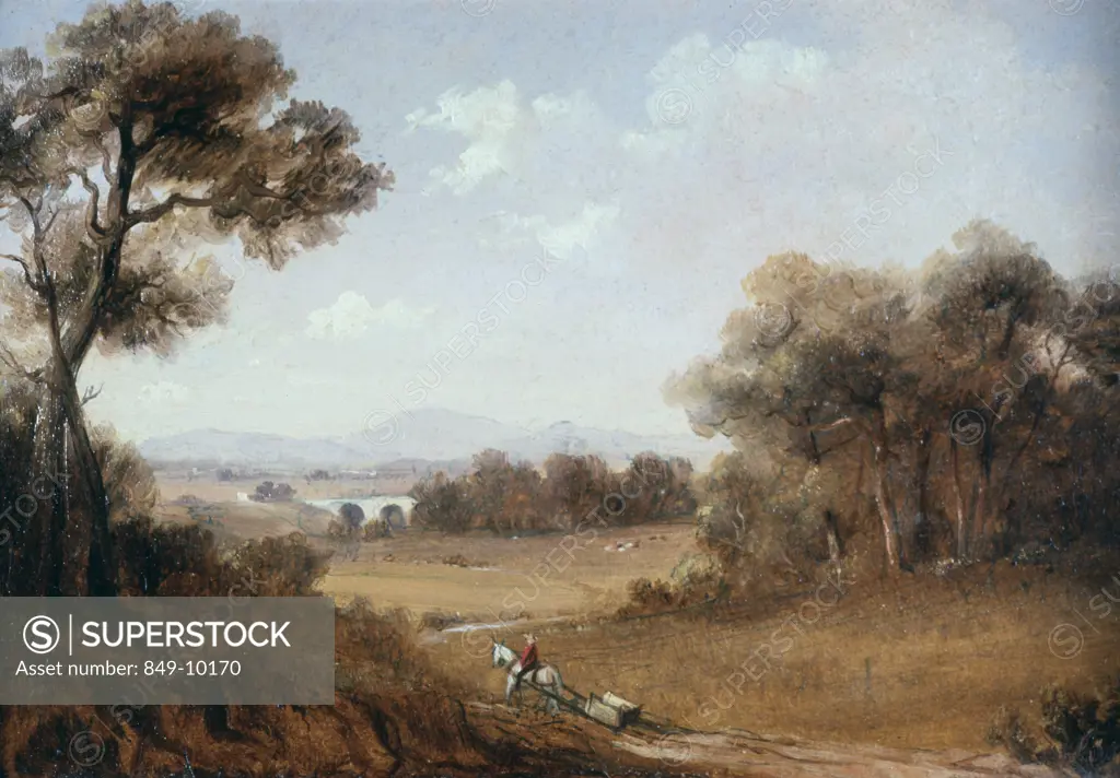 Horsecart, Russell Smith, (1812-1896 American), Oil On Canvas, David David Gallery, Philadelphia, Pennsylvania, USA