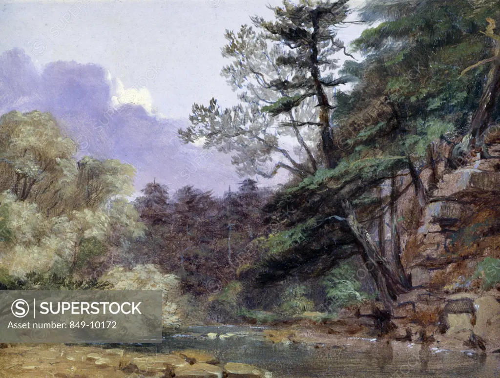 Stream by Russell Smith,  oil on canvas,  (1812-1896 ),  USA,  Pennsylvania,  Philadelphia,  David David Gallery