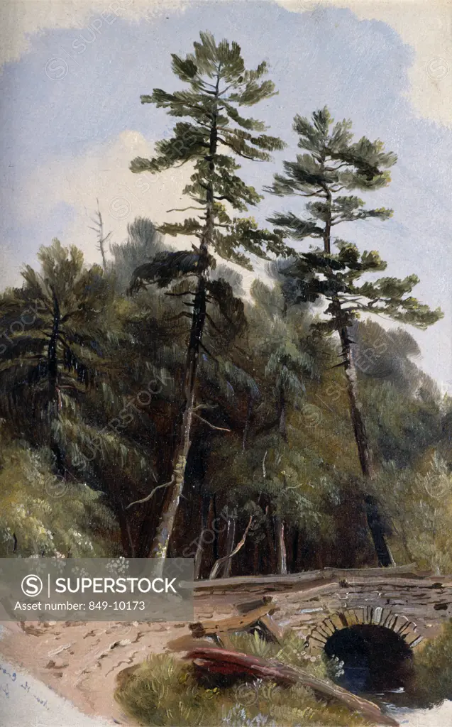 Near the Crossing Smith by Russell Smith,  oil on canvas,  (1812-1896 ),  USA,  Pennsylvania,  Philadelphia,  David David Gallery