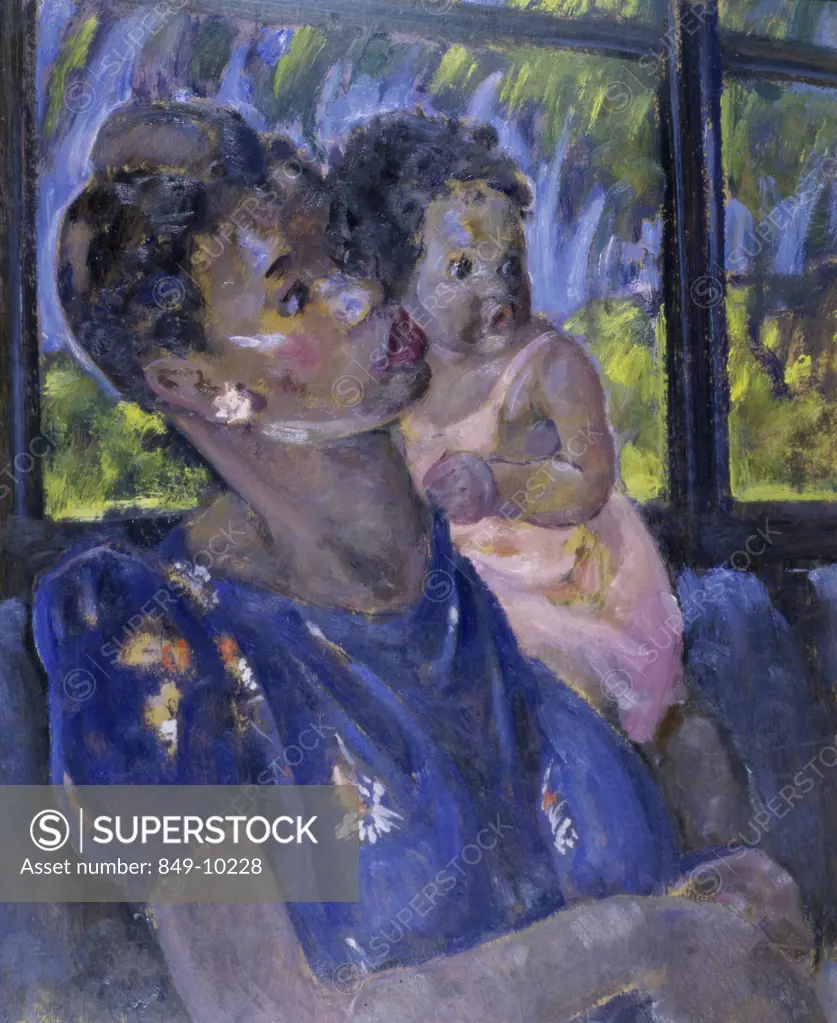 Mother and Child by Martha Walter, oil on board, 1919, 1875-1976, USA, Pennsylvania, Philadelphia, David David Gallery