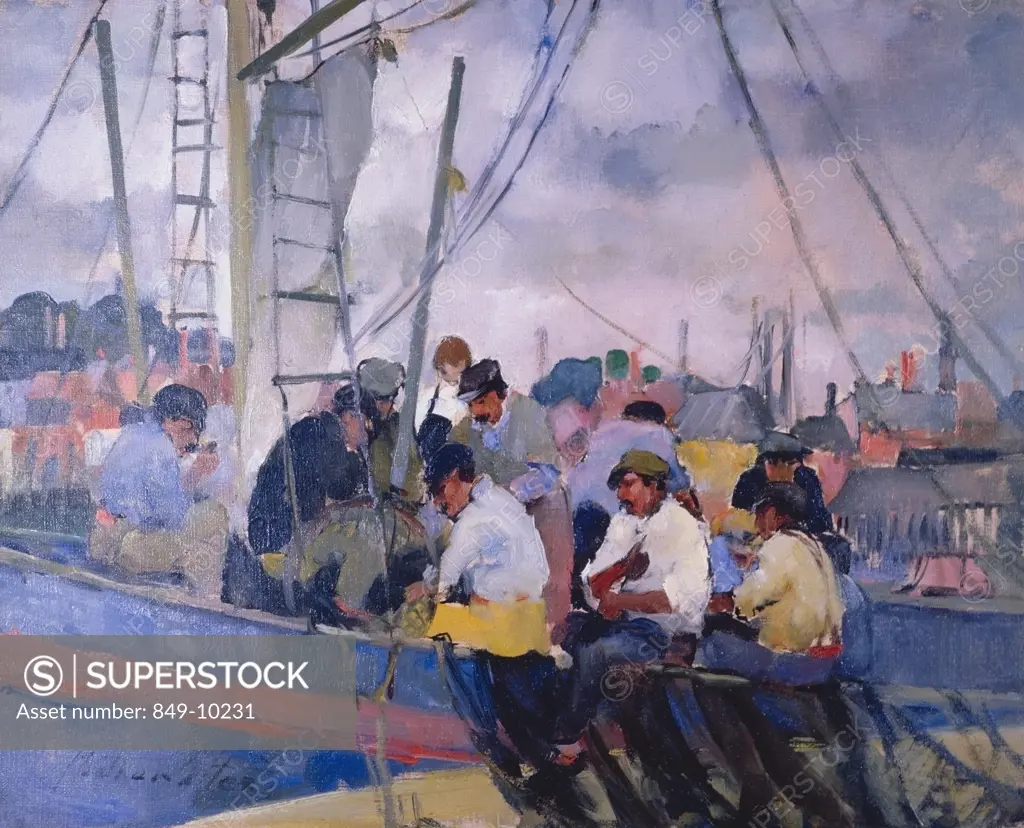 In Port Gloucester by Martha Walter, oil on canvas, 1918, 1875-1976, USA, Pennsylvania, Philadelphia, David David Gallery