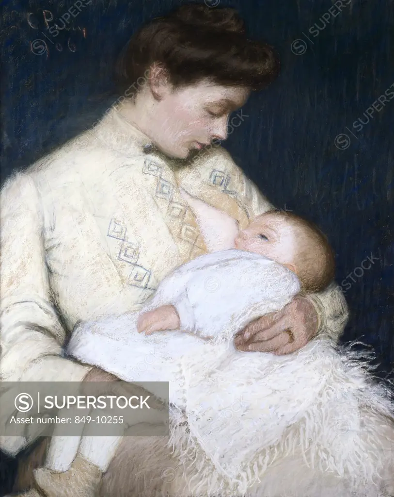 Nursing the Baby 1906 Lilla Cabot Perry (1848-1933/American)  Pastel on paper  David David Gallery, Philadelphia  