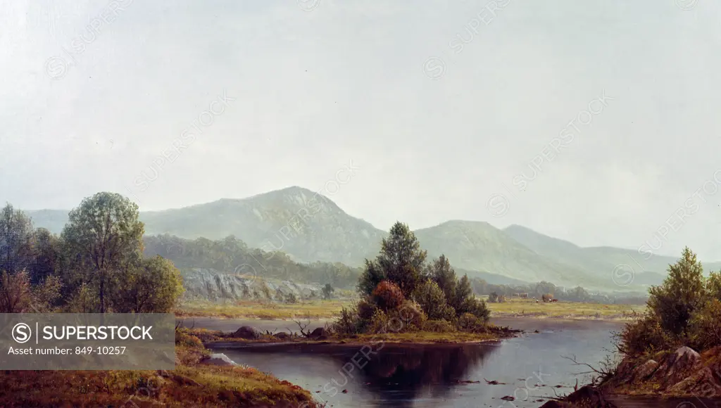 River Landscape by Charles W. Knapp,  Painting,  (1823-1900),  USA,  Pennsylvania,  Philadelphia,  David David Gallery