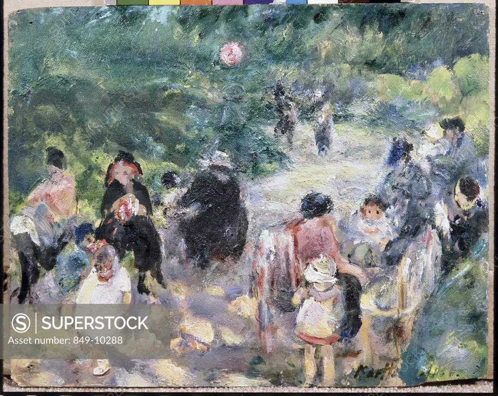 Sunlit Path, Luxembourg Gardens, S.L.R. by Martha Walter by Martha Walter, oil on wood, 1875-1976, USA, Pennsylvania, Philadelphia, David David Gallery