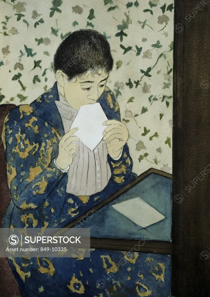 The Letter  1891  Mary Cassatt (1845-1926 American)  Colored print  David David Gallery, Philadelphia,Pennsylvania USA 