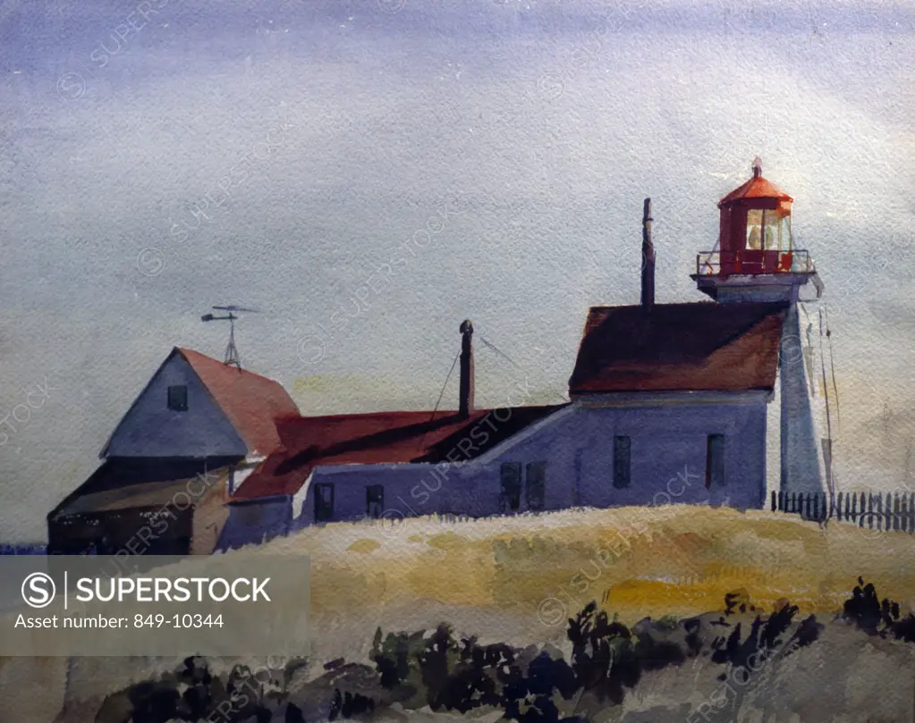 The Lighthouse   Alice Kent Stoddard (1884-1976/American)  Watercolor David David Gallery, Philadelphia     