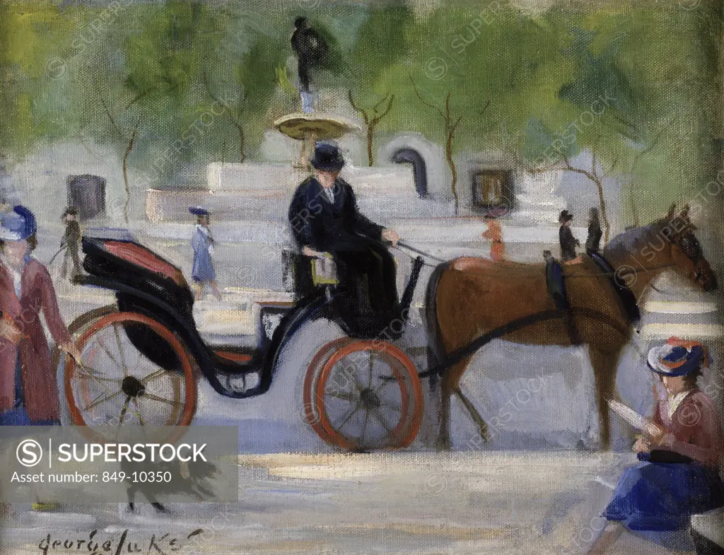 Central Park Carriage George Benjamin Luks (1867-1933 American) Oil on canvas David David Gallery, Philadelphia  