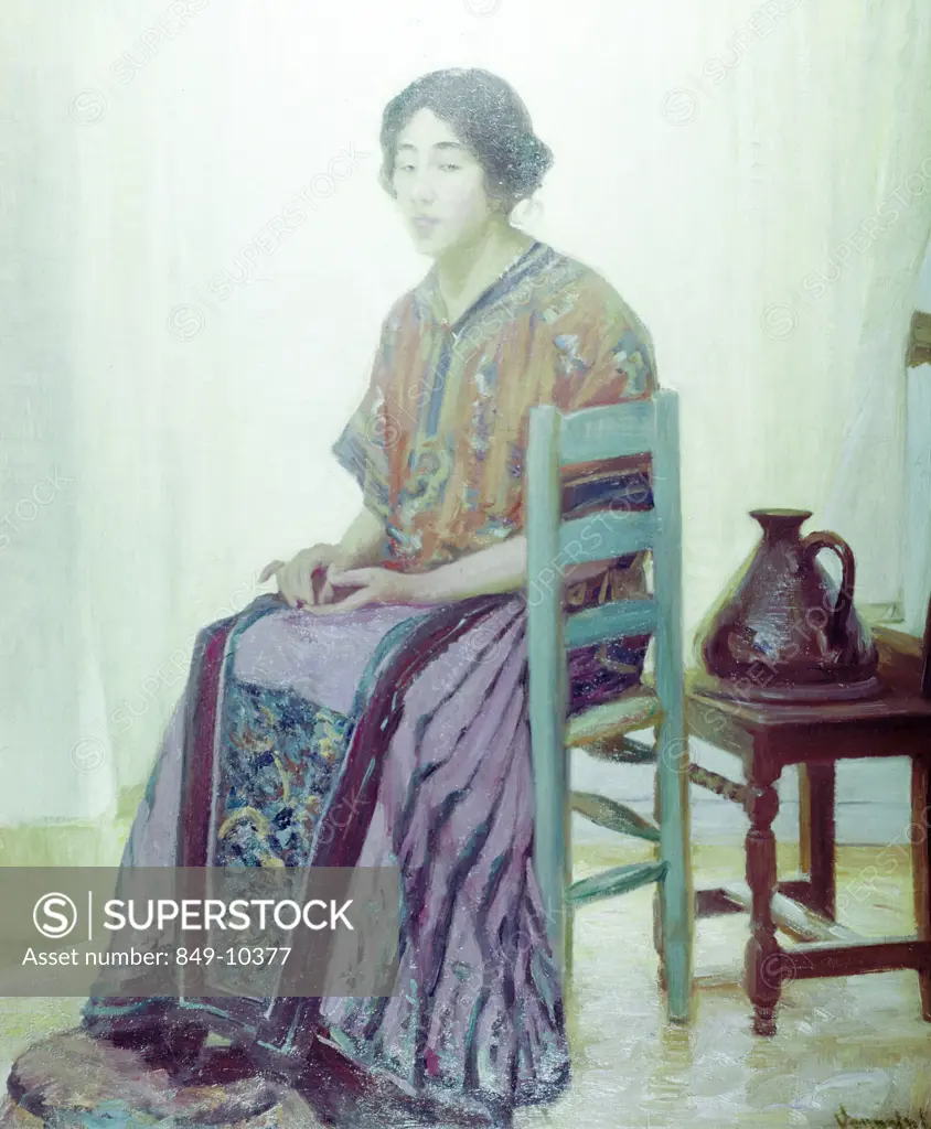 Kimono by Robert William Vonnoh,  Painting,  (1858-1933),  USA,  Pennsylvania,  Philadelphia,  David David Gallery