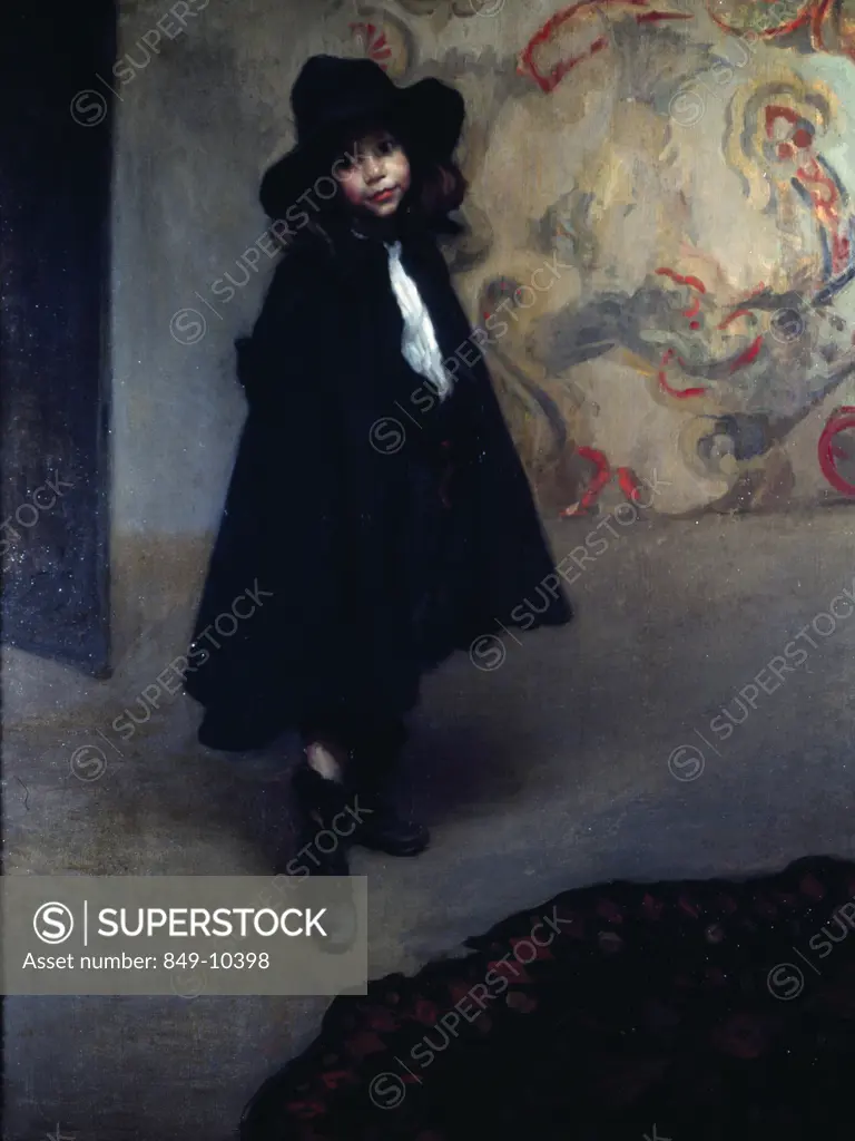 Boy in Black Cape by Martha Walter, oil on canvas, 1875-1976, USA, Pennsylvania, Philadelphia, David David Gallery