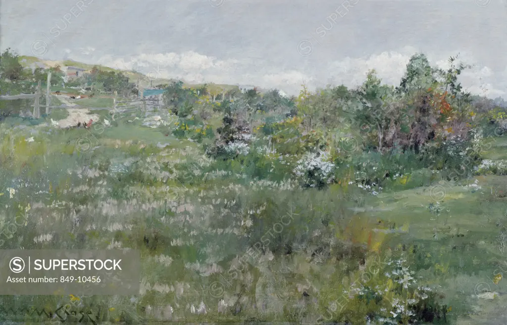 Landscape by William Merritt Chase,  oil on canvas,  (1849-1916),  USA,  Pennsylvania,  Philadelphia,  David David Gallery