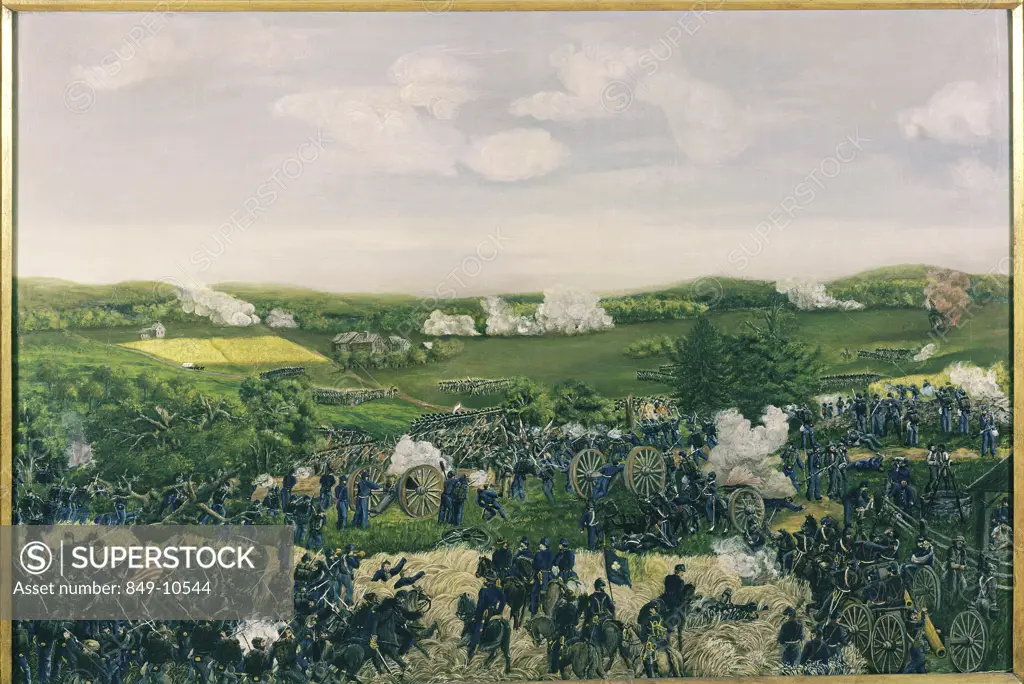Battle of Gettysburg Sebastian Mayer (19th C. American) Oil on canvas David David Gallery, Philadelphia, Pennsylvania USA