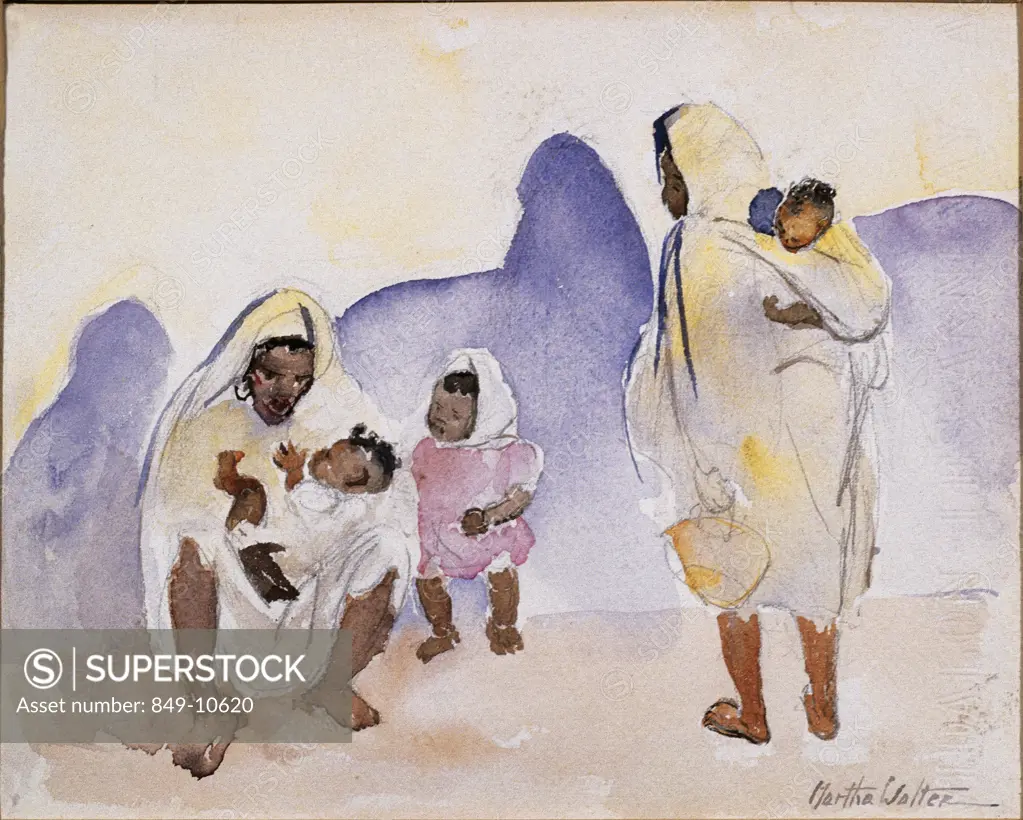 Late Afternoon, Tangiers by Martha Walter, watercolor, 1940, 1875-1976, USA, Pennsylvania, Philadelphia, David David Gallery