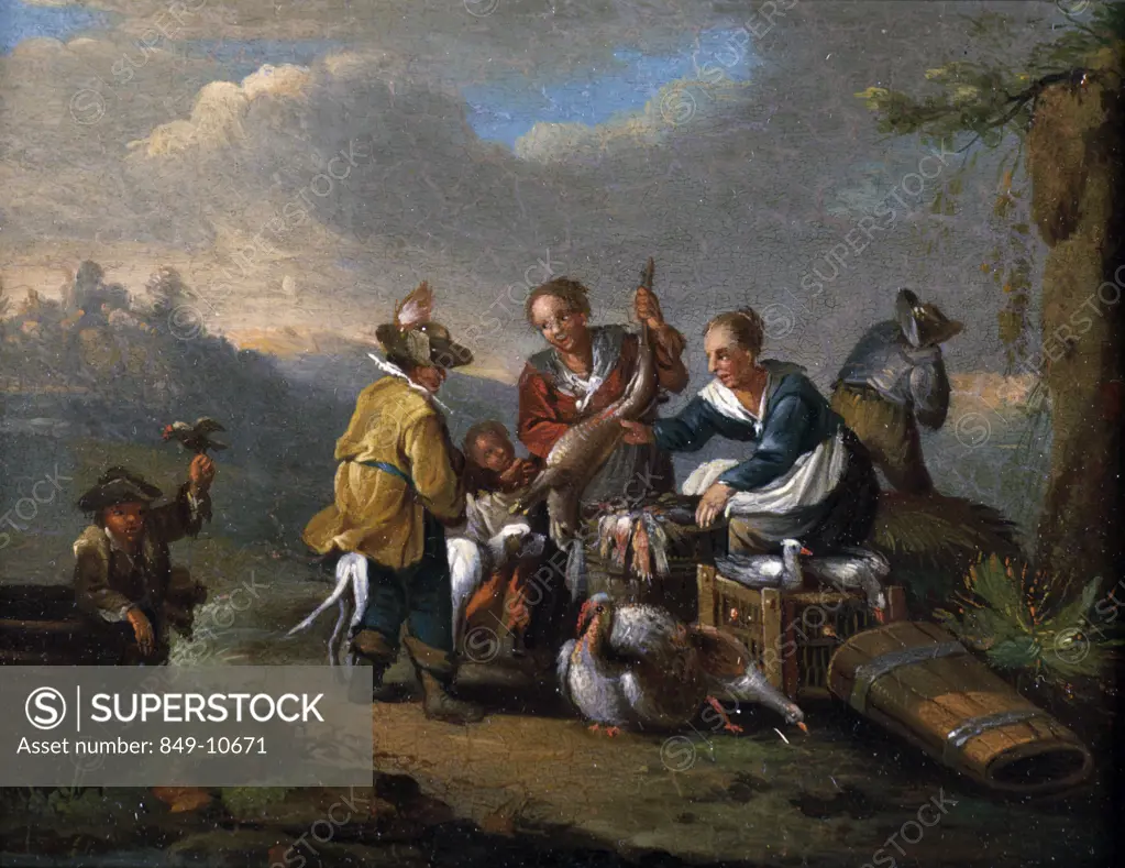 The Selection by unknown artist,  oil on wood,  18th Century,  USA,  Philadelphia,  Pennsylvania,  David David Gallery