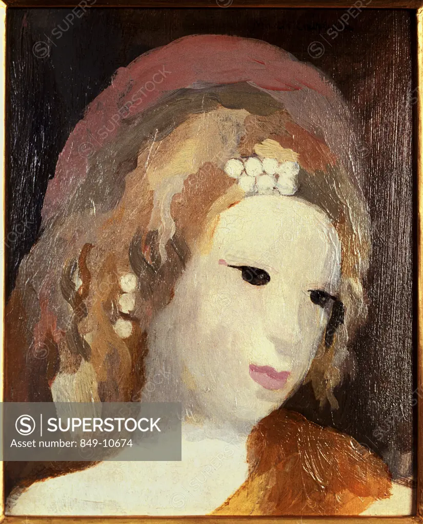 Head of a Young Girl by Marie Laurencin, oil on board, 1883-1956, USA, Pennsylvania, Philadelphia, David David Gallery