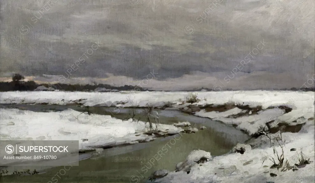 Winter Landscape at Dusk,  Painting