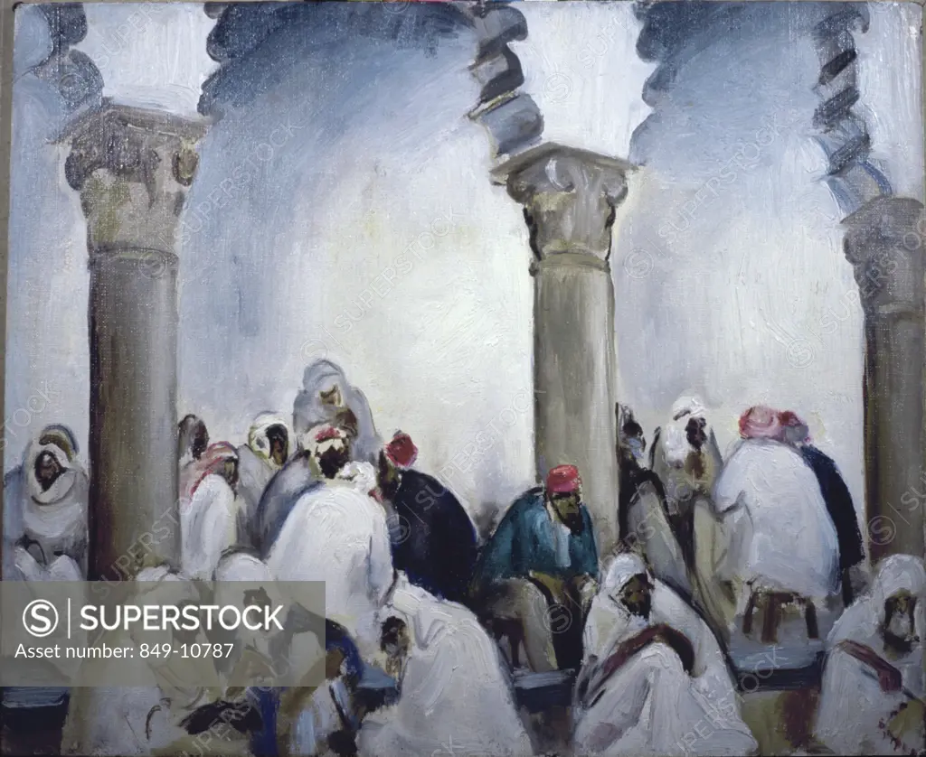 Portico of the Mosque, Algeria by Martha Walter, oil on wood panel, 1875-1976, USA, Pennsylvania, Philadelphia, David David Gallery