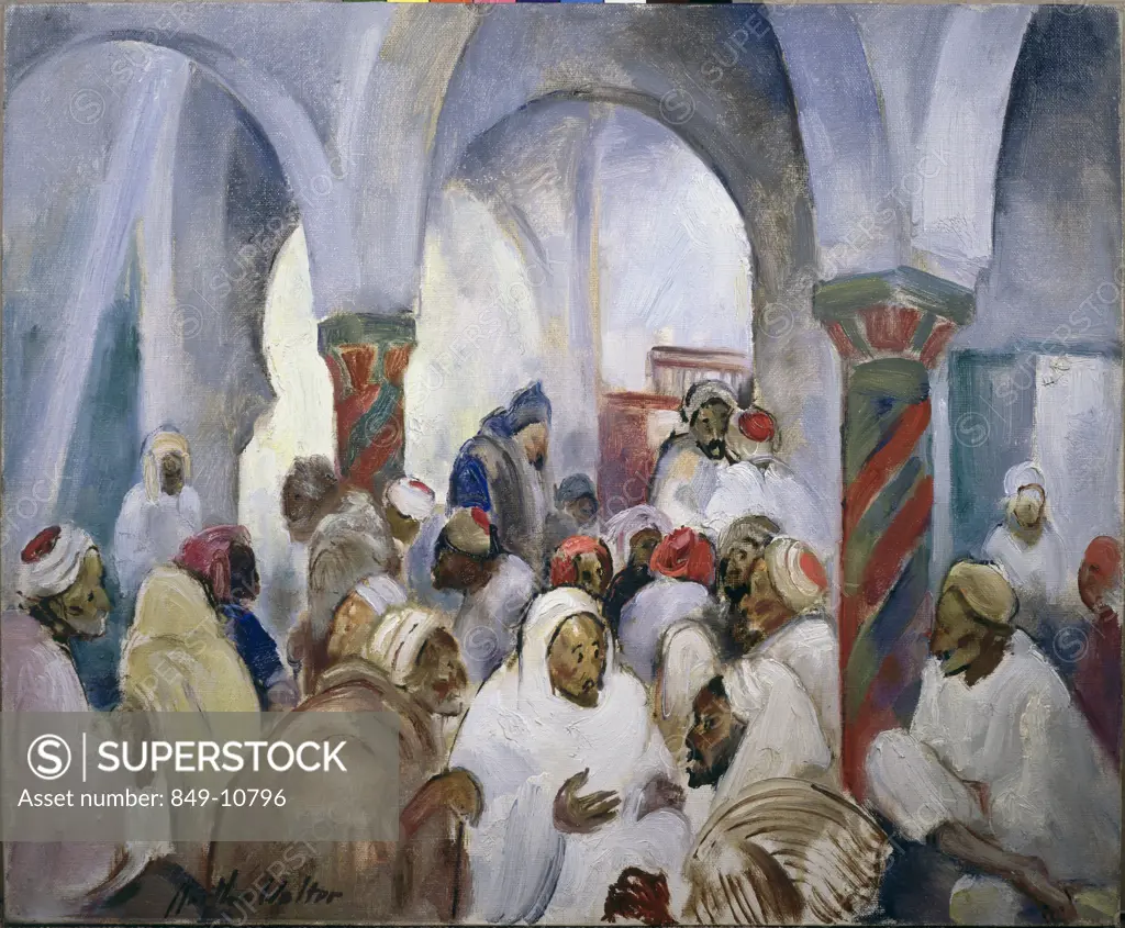 Souk at Birka, Tunis by Martha Walter, oil on wood panel, 1875-1976, USA, Pennsylvania, Philadelphia, David David Gallery