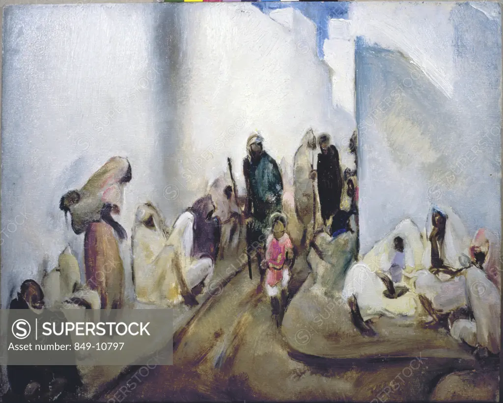 At the Mosque, Rabat by Martha Walter, oil on wood panel, 1875-1976, USA, Pennsylvania, Philadelphia, David David Gallery