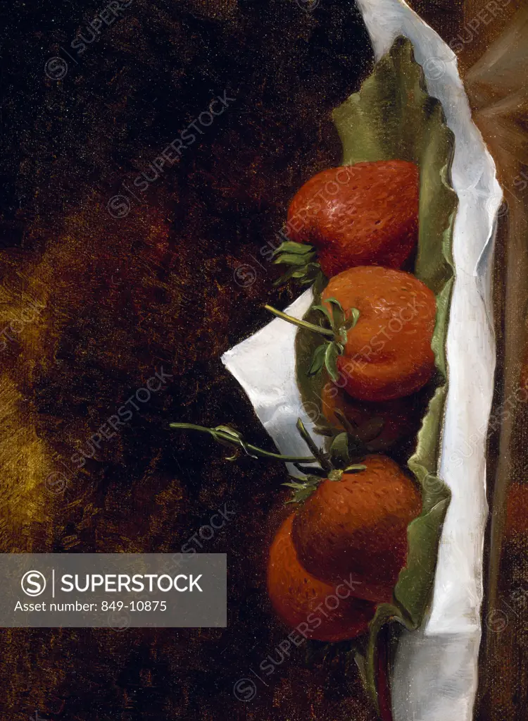 Strawberries by George Henry Hall,  oil on canvas,  (1825-1913),  USA,  Pennsylvania,  Philadelphia,  David David Gallery,  1875