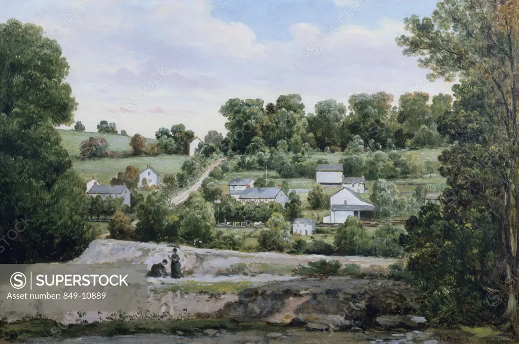 New Galena, Bucks County, PA  William E. Winner (1815-1883/American)  Oil on Canvas  David David Gallery, Philadelphia 