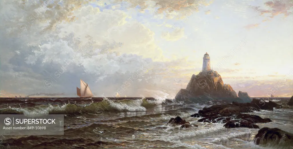 The Lighthouse Alfred Thompson Bricher (1837-1908 American) David David Gallery, Philadelphia, USA 