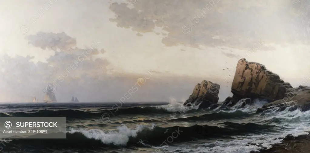 Sunset on Grand Manan Island by Alfred Thompson Bricher,  (1837-1908),  USA,  Pennsylvania,  Philadelphia,  David David Gallery