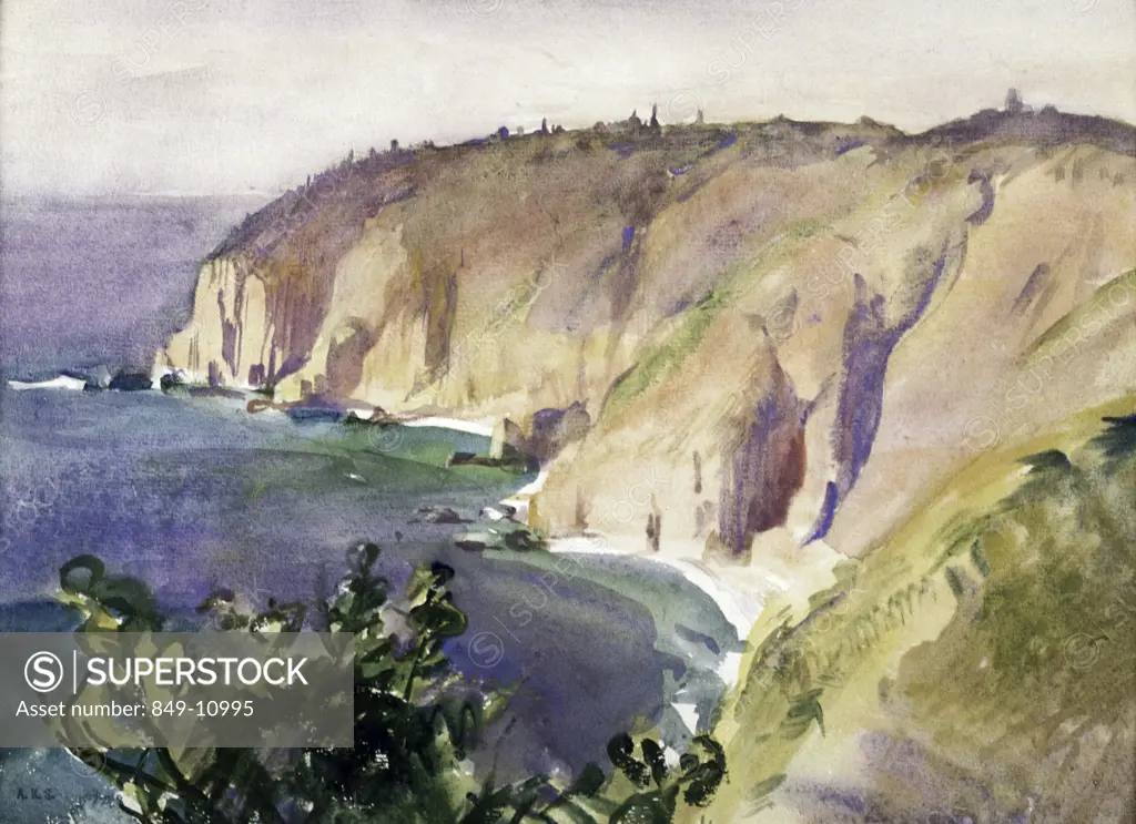 Coastal Overlook 1935 Alice Kent Stoddard (1884-1976 American) Watercolor David David Gallery, Philadelphia, Pennsylvania, USA