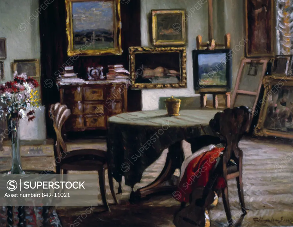 Studio Interior by Sandor Teplansky,  oil on canvas,  (b.1886),  USA,  Pennsylvania,  Philadelphia,  David David Gallery